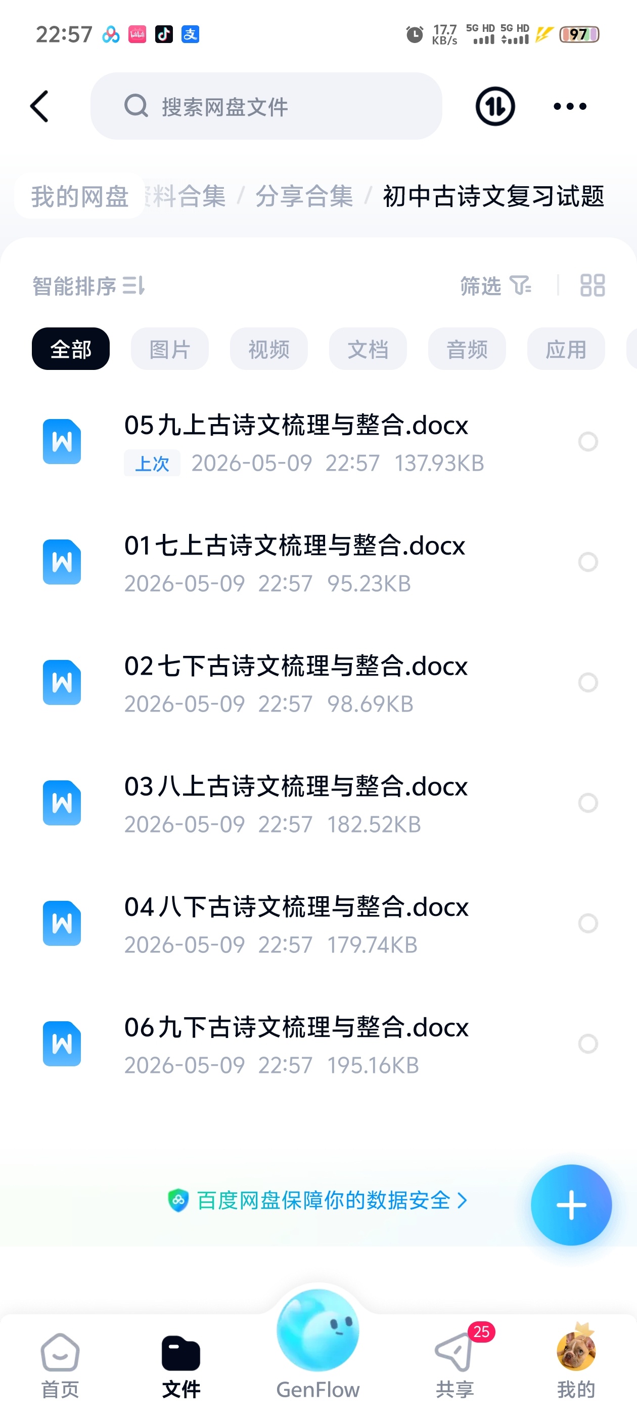 初中古诗文复习试题 封面