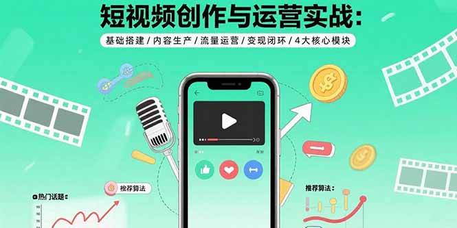 短视频创作运营实战，四大核心模块 封面