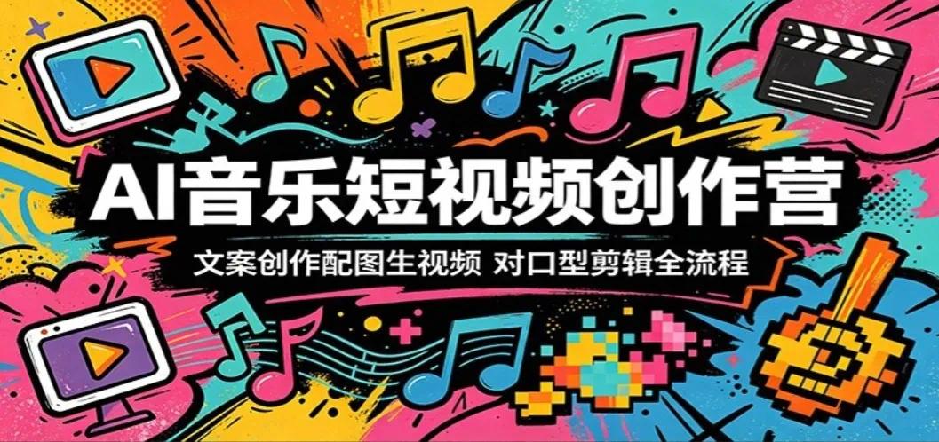 AI音乐短视频创作营，从0到1用AI打造爆款音乐 封面