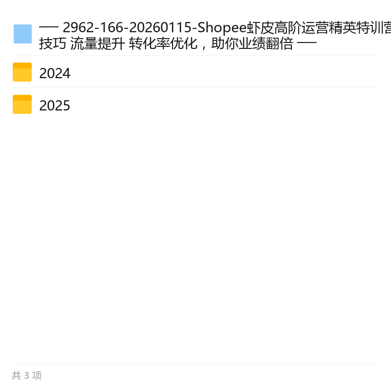 Shopee高阶运营特训营，流量转化双提升 封面