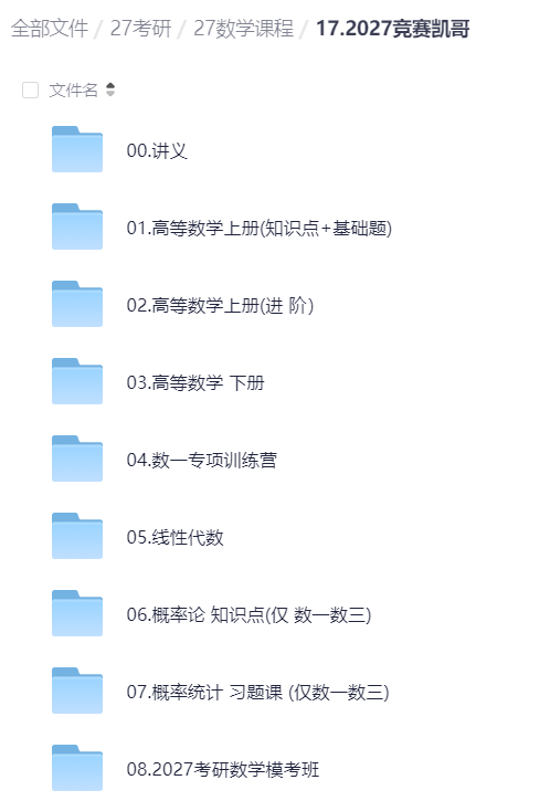 2027考研数学竞赛凯哥 封面