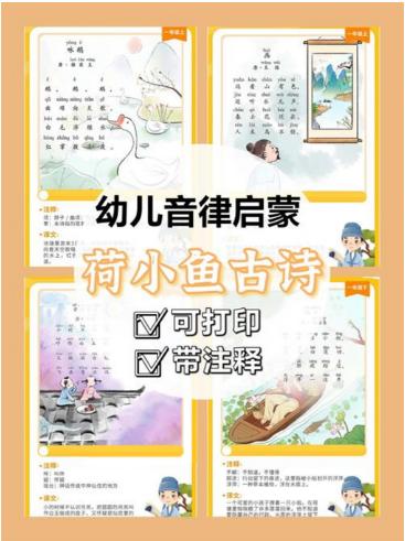【分享】🌞暑假充电必备！荷小鱼《100节古诗知识卡片》1 封面