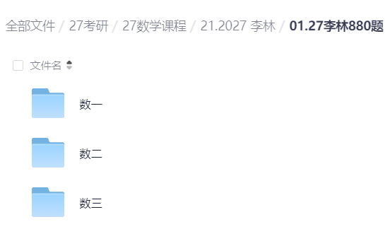 2027考研数学李林880题 封面
