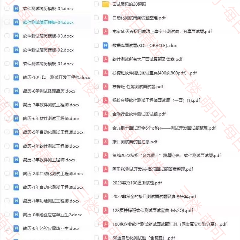 【分享】软件测试面试题+项目描述+简历模版! 封面