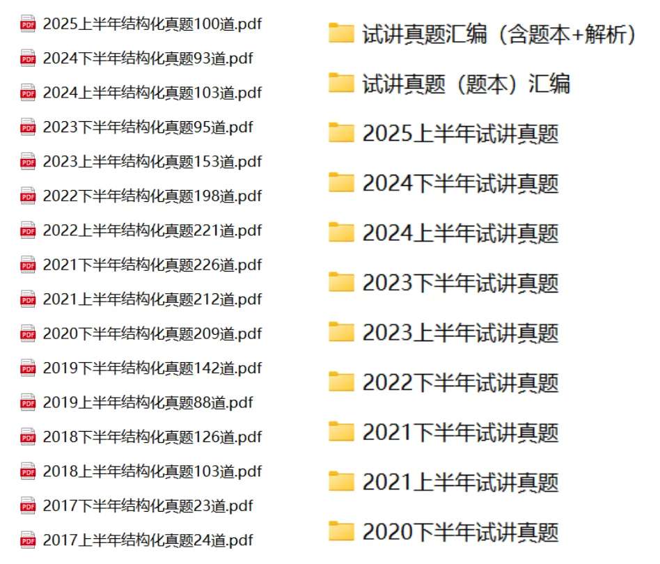 教资面试资料：2020-2025上半年教资面试真题汇总 封面