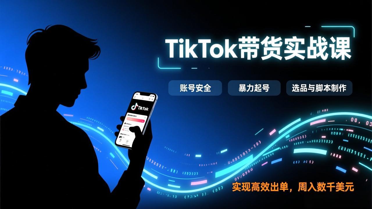TikTok带货实战课，暴力起号与选品