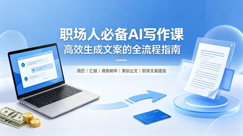 职场 AI 高效文案训练营批量产出文稿+简历+调研 封面