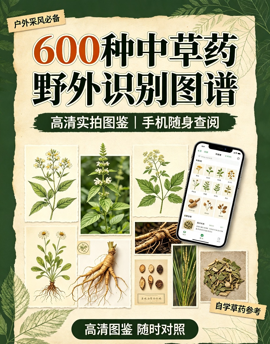 户外采药必备！600种中草药高清识别图鉴