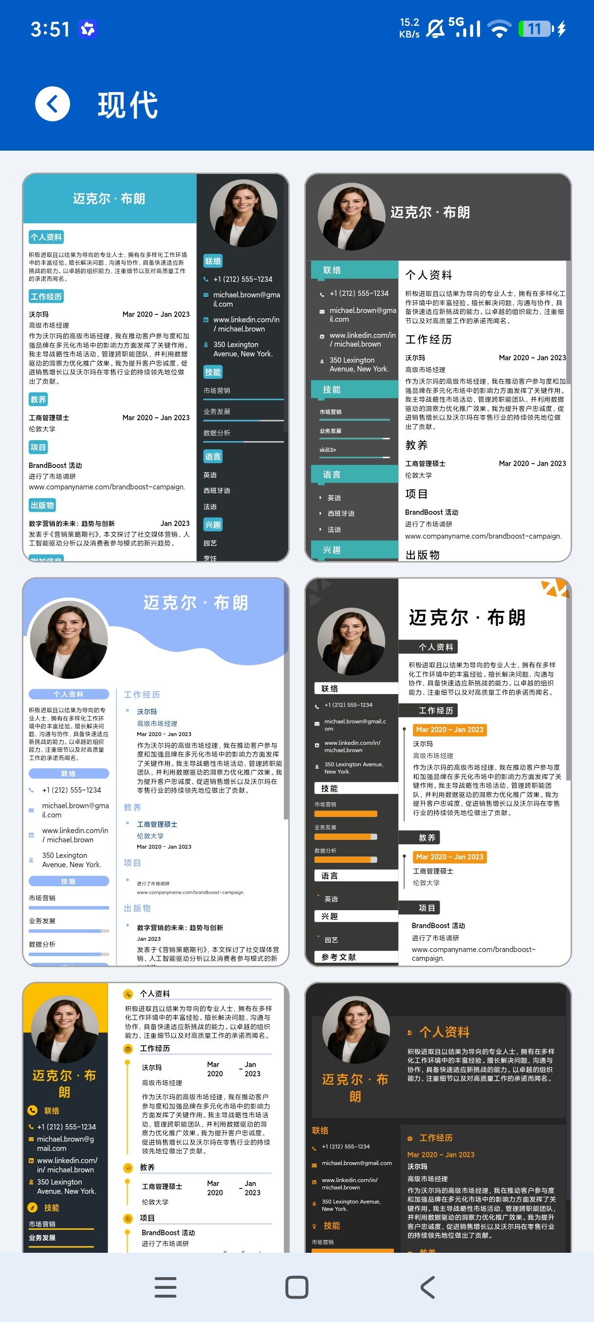 快速简历生成器专业级模板一键生成求职简历 高级版