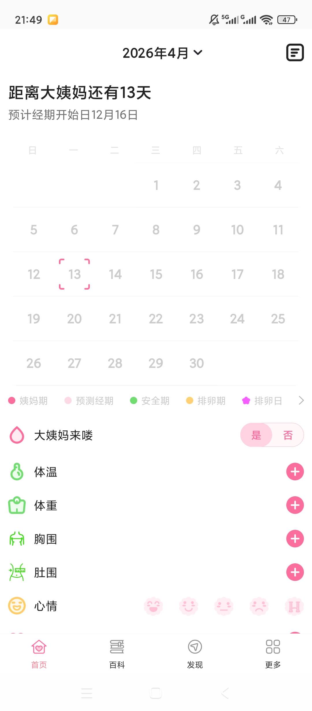 经期管理精准记录周期健康呵护超贴心