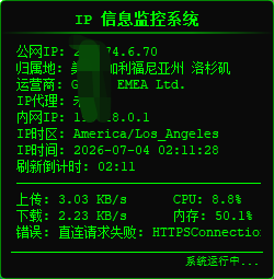 IP地址查询工具v1.4 桌面悬浮显示公网归属地内网地址