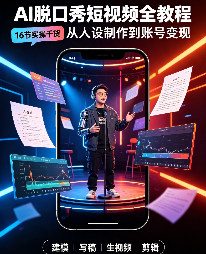 零基础用AI做脱口秀短视频，剪辑起号一站式教学
