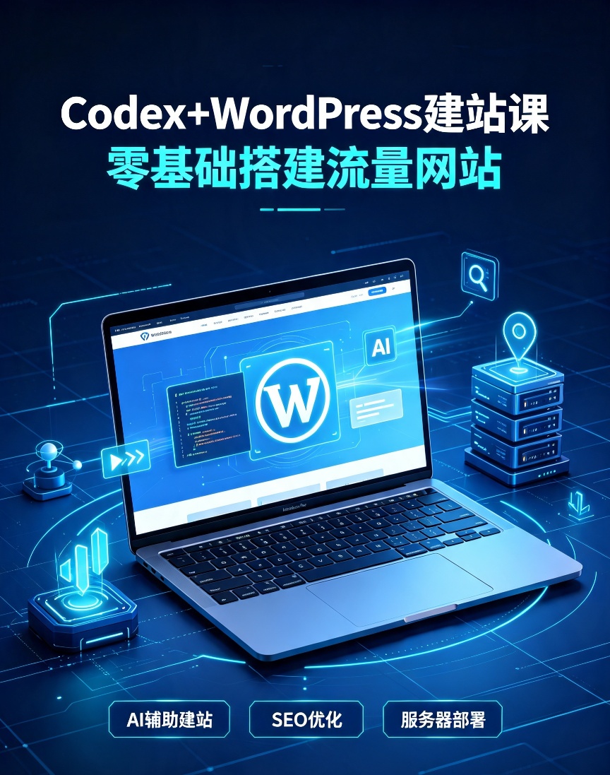 Codex+WordPress建站课，零基础搭建流量网站