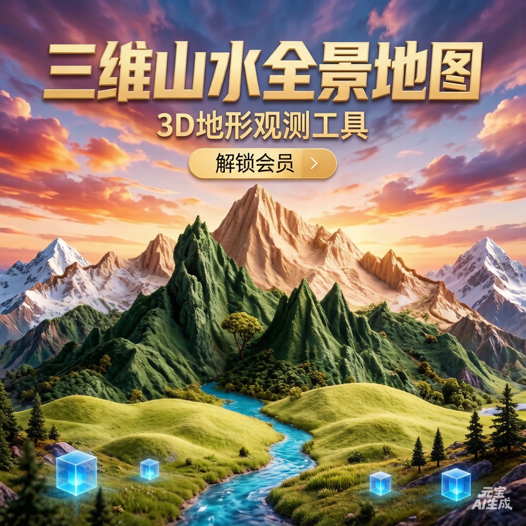 原创解锁三维山水全景地图解锁会员3D地形全景观测地图第2张插图 原创解锁三维山水全景地图解锁会员3D地形全景观测地图第2张插图