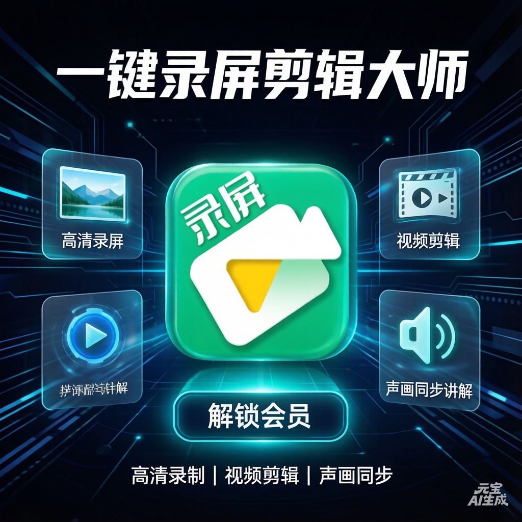 原创解锁一键录屏剪辑大师解锁会员高清录屏剪辑一体化第2张插图 原创解锁一键录屏剪辑大师解锁会员高清录屏剪辑一体化第2张插图