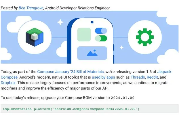 安卓原生 UI 工具包 Jetpack Compose 获推 1.6 版更新 第2张插图